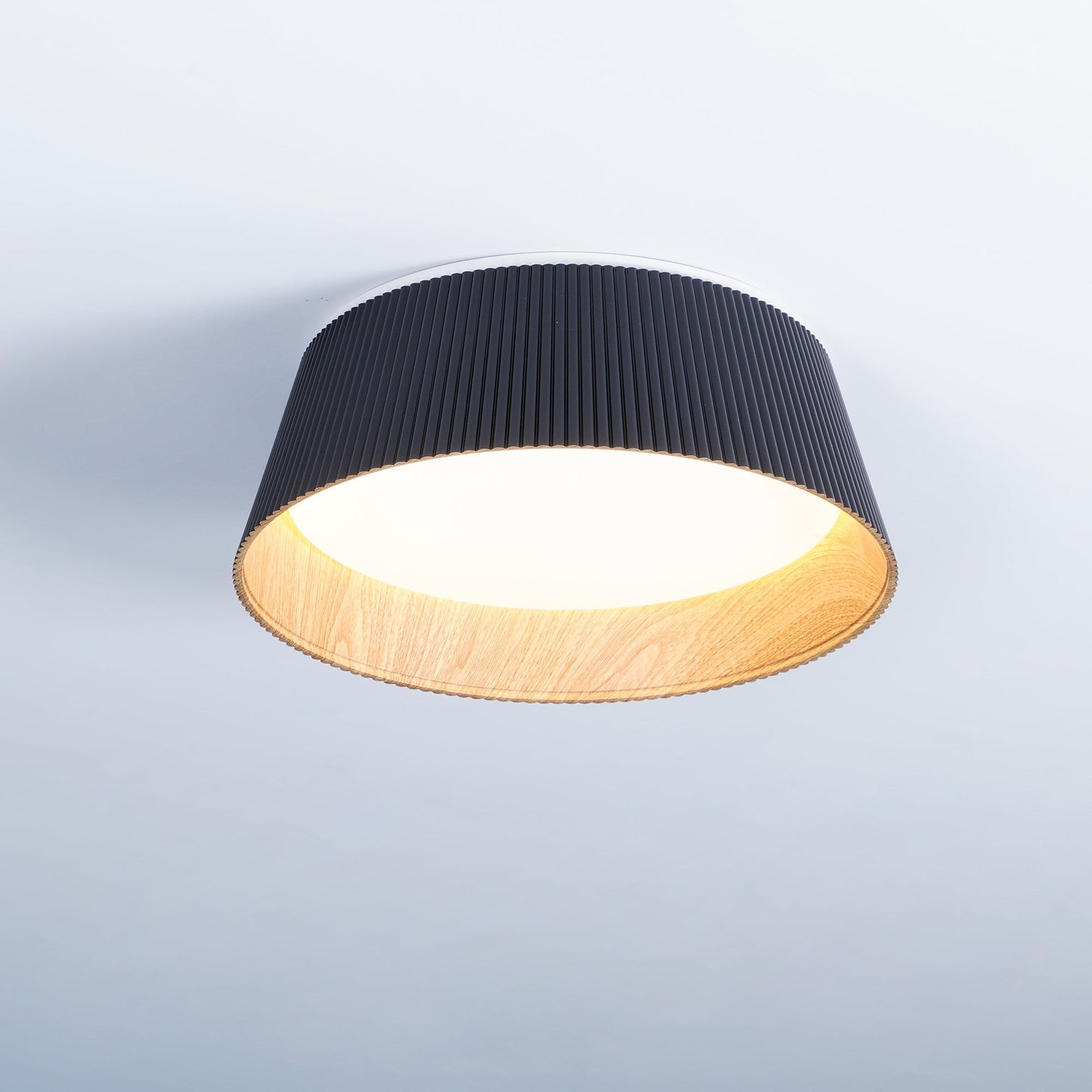 Ribbed Ceiling Light | Metal & Acrylic | Black or White Finish