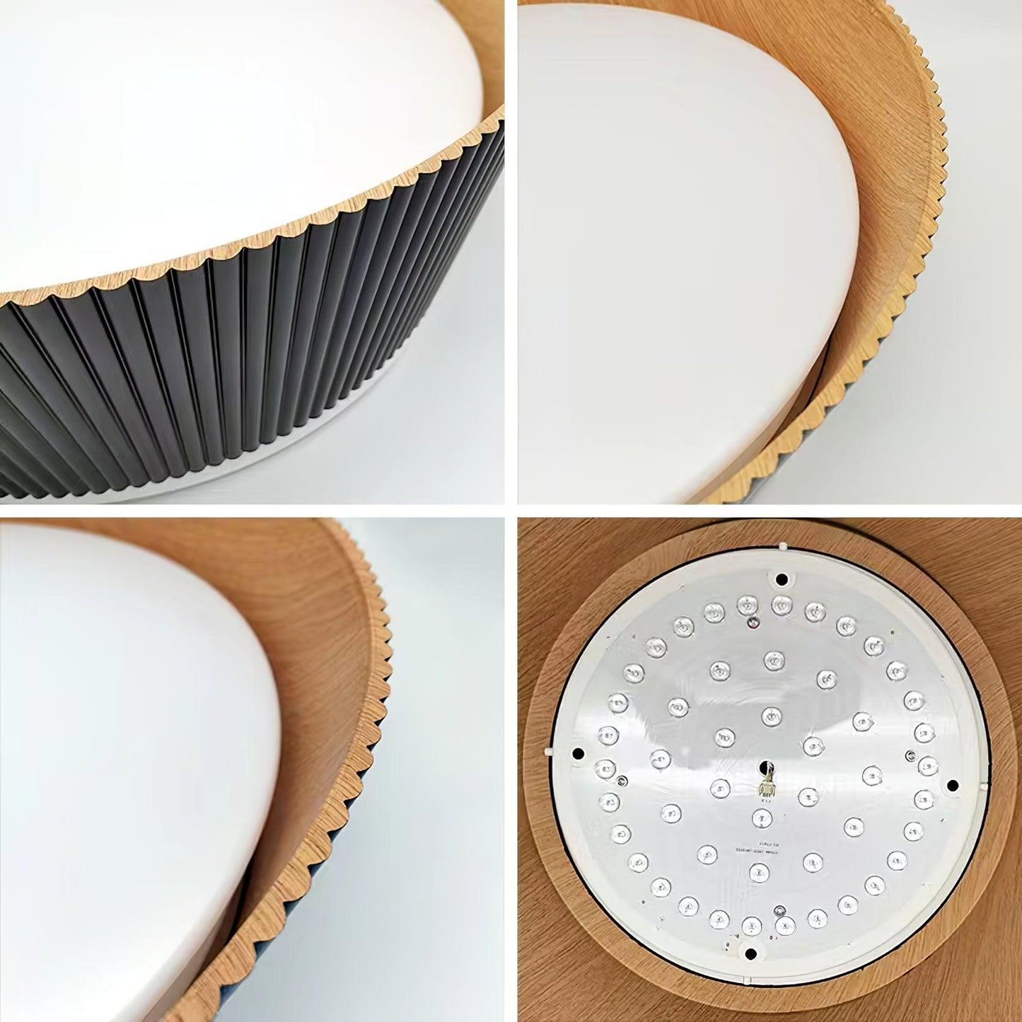 Ribbed Ceiling Light | Metal & Acrylic | Black or White Finish