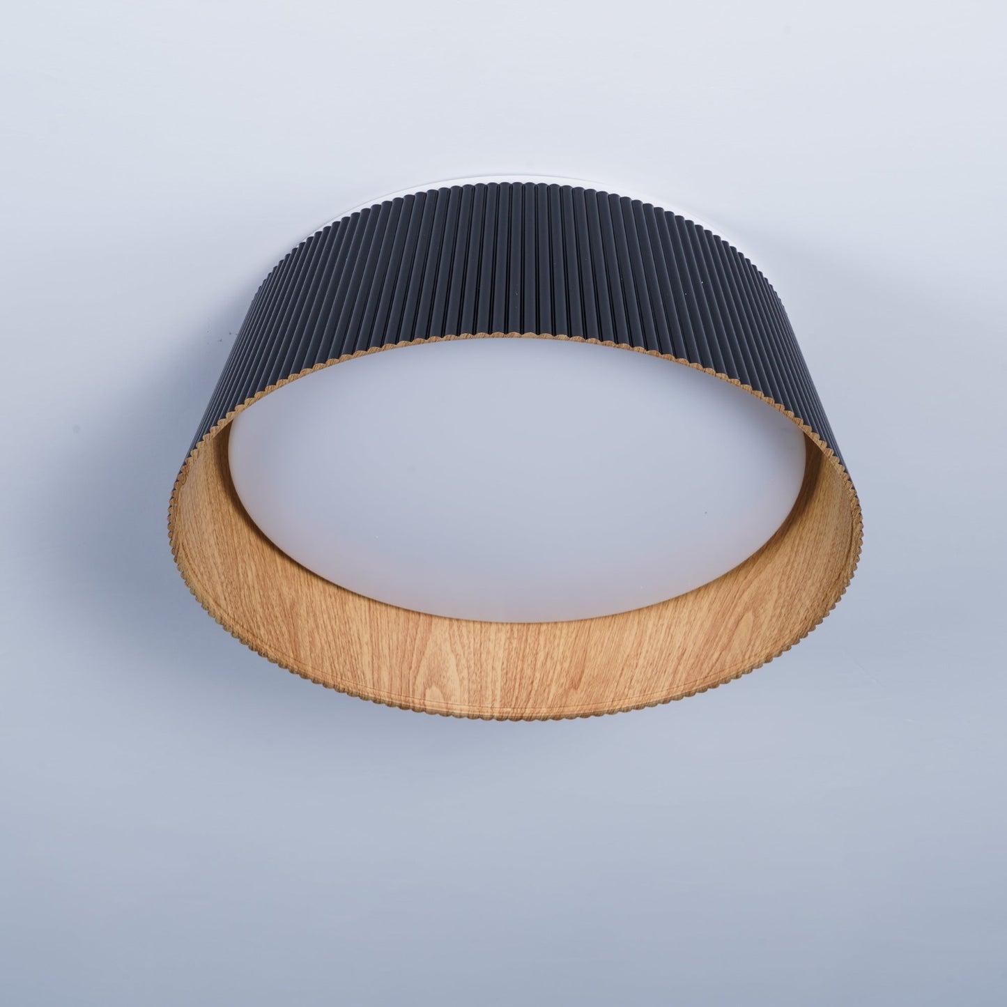 Ribbed Ceiling Light | Metal & Acrylic | Black or White Finish