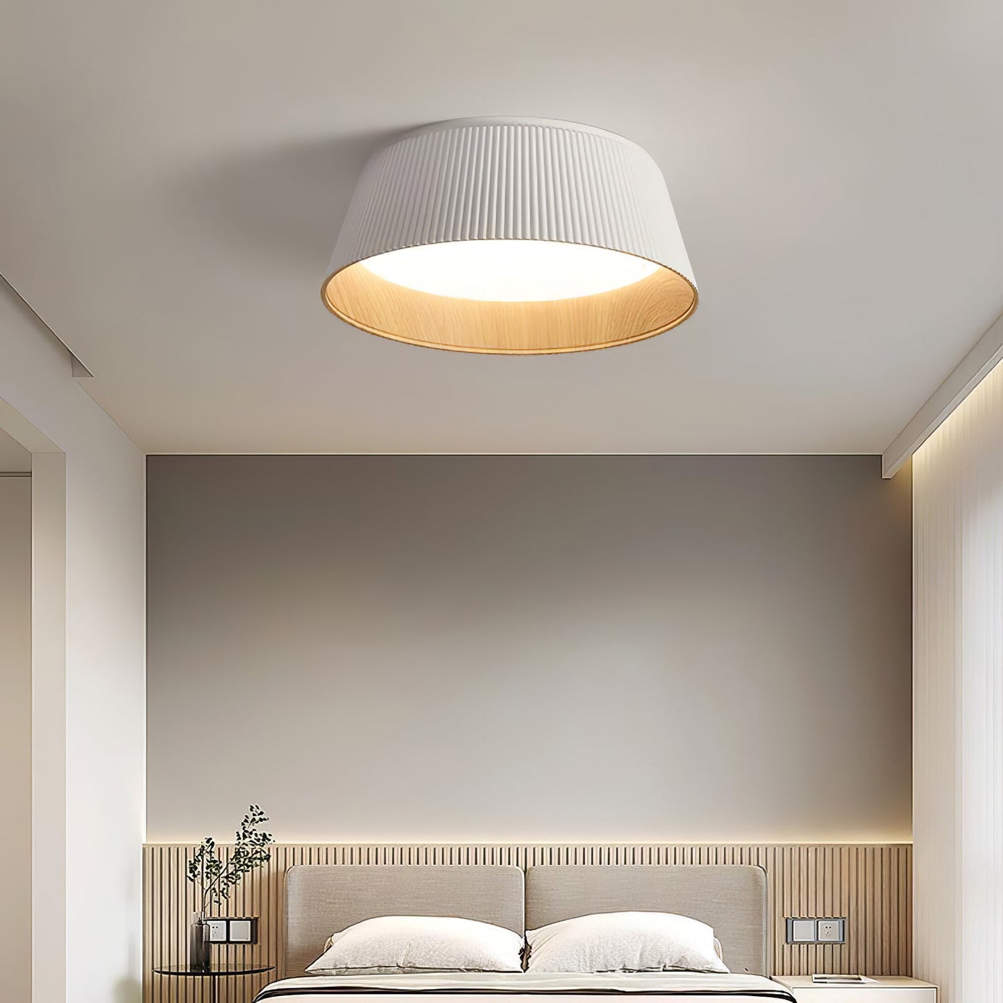 Ribbed Ceiling Light | Metal & Acrylic | Black or White Finish