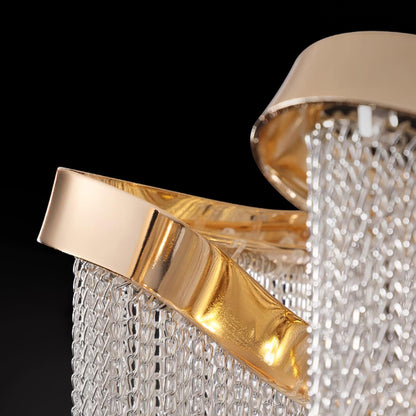 Modern Tassel Ceiling Lamp | Metal & Aluminum Chain | Champagne Gold