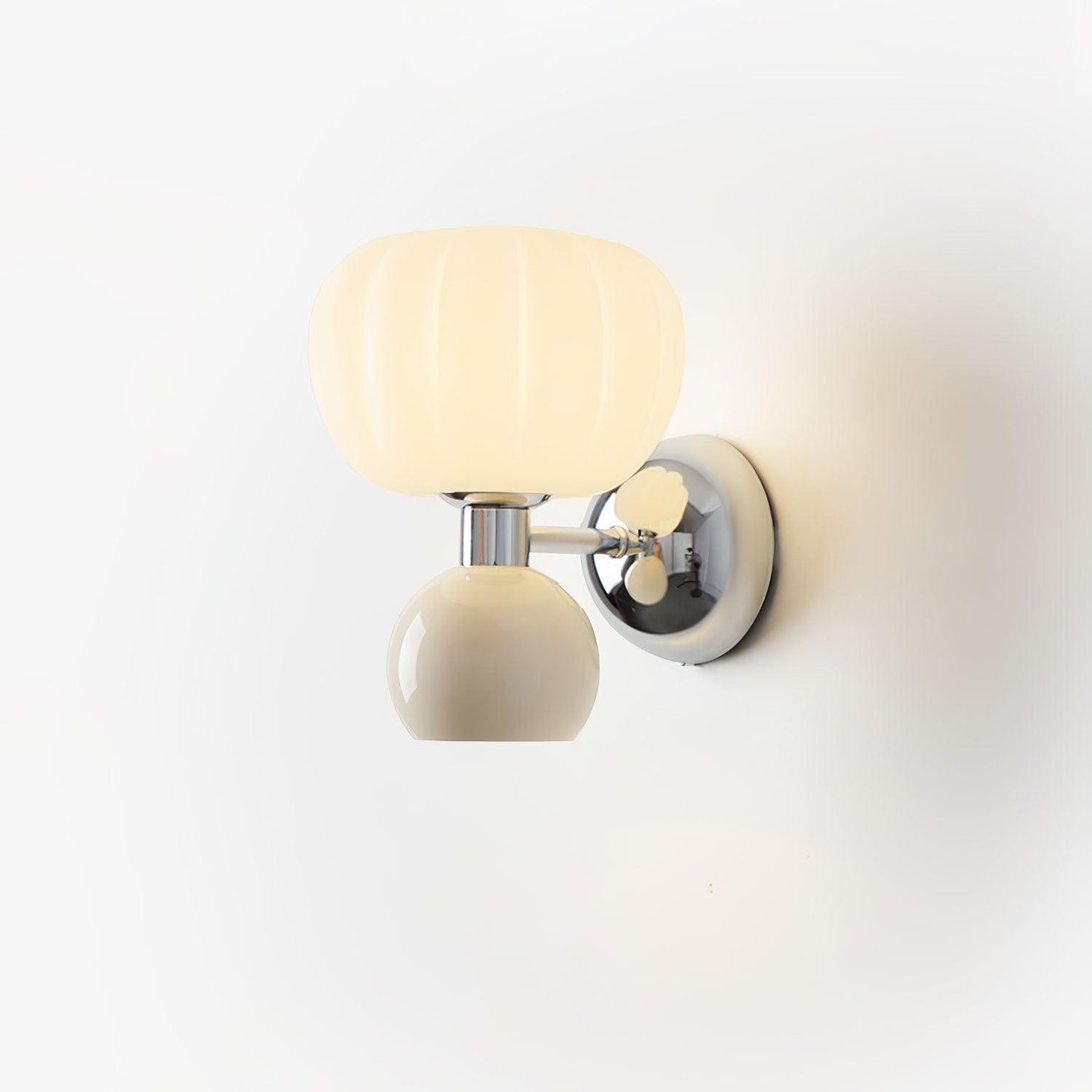 Moderno Cream Sconce | Metal, Plastic | Chrome