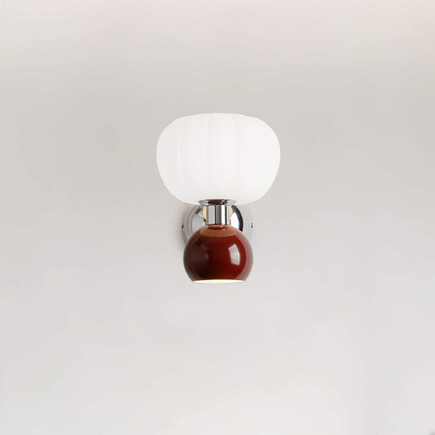 Moderno Cream Sconce | Metal, Plastic | Chrome