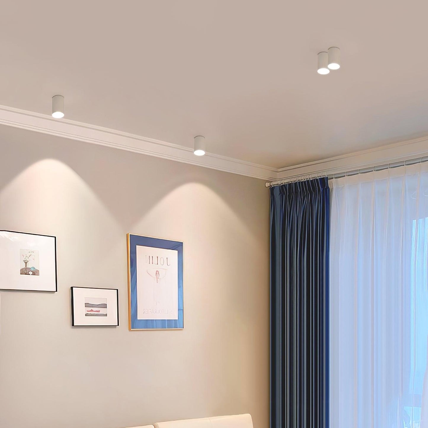 Modupoint Ceiling Light | Metal & Acrylic | White or Black Finish