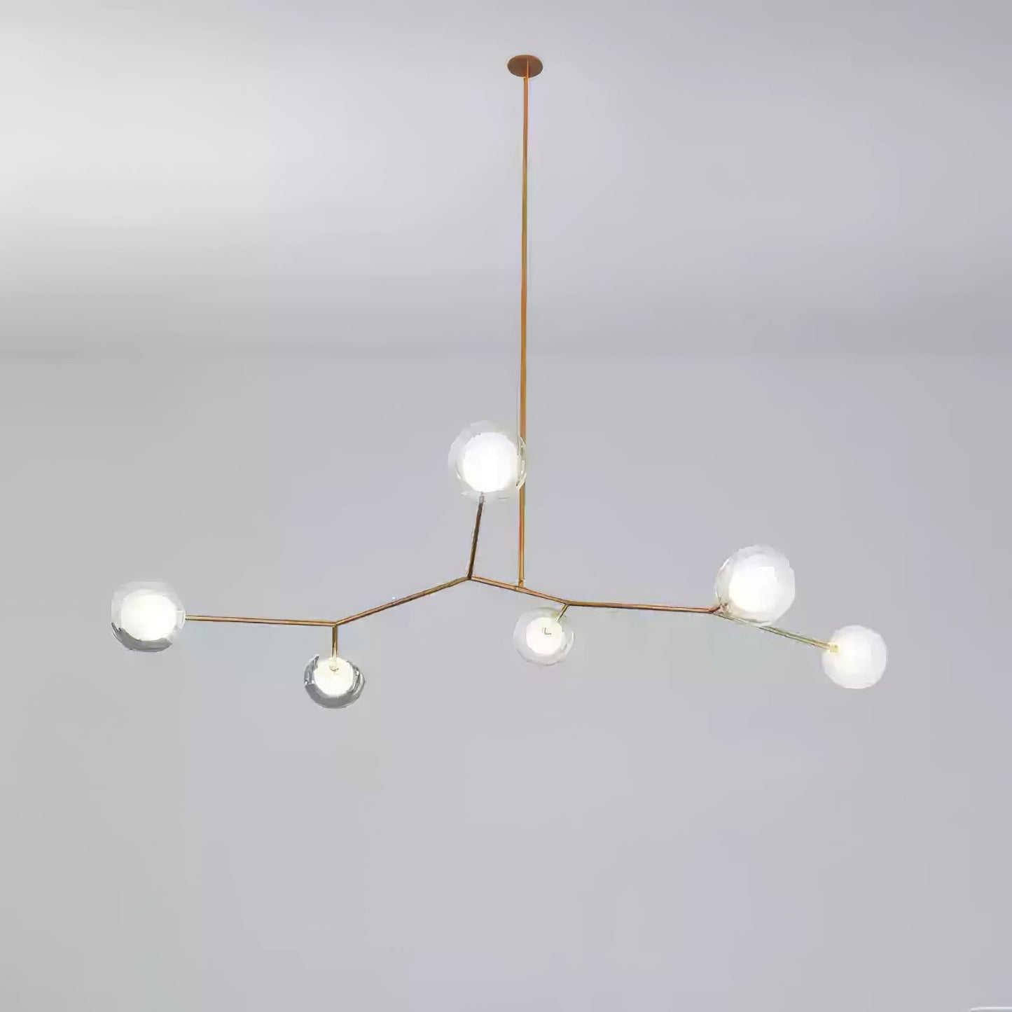 Molecular Glass Sphere Chandelier | Brass & Black Finish | 6, 7, or 16 Heads