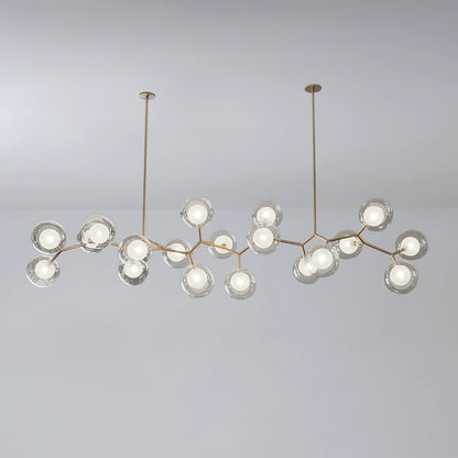 Molecular Glass Sphere Chandelier | Brass & Black Finish | 6, 7, or 16 Heads