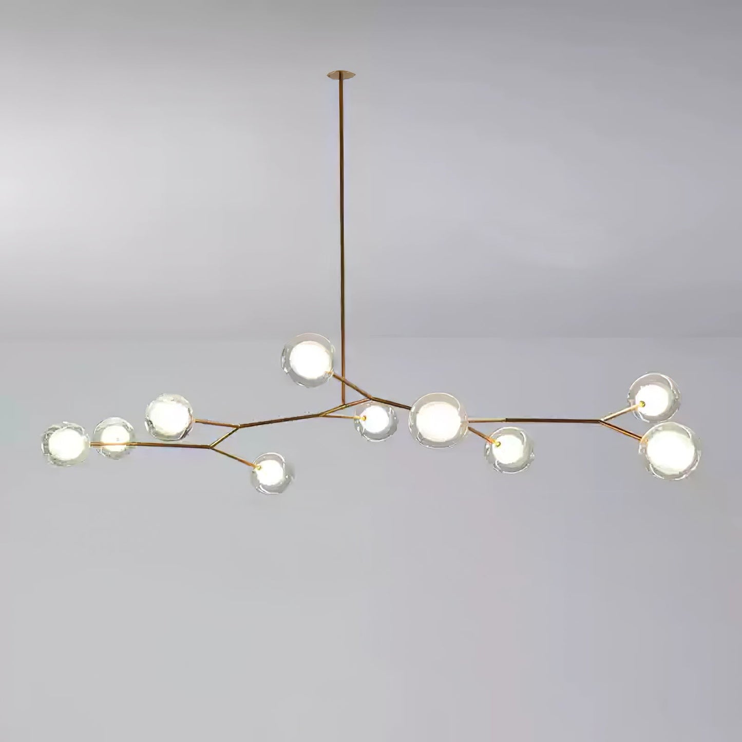 Molecular Glass Sphere Chandelier | Brass & Black Finish | 6, 7, or 16 Heads