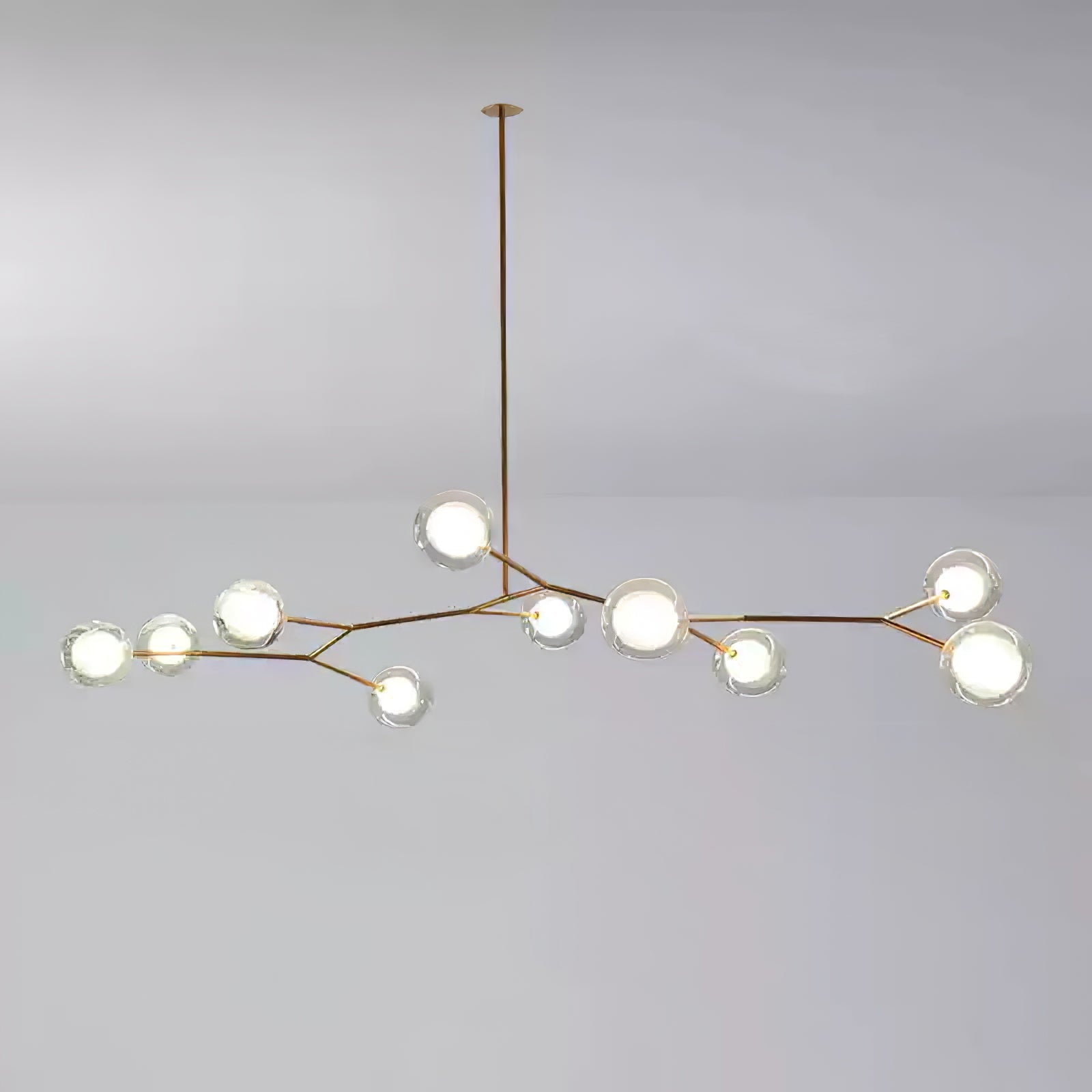 Molecular Glass Sphere Chandelier | Brass & Black Finish | 6, 7, or 16 Heads