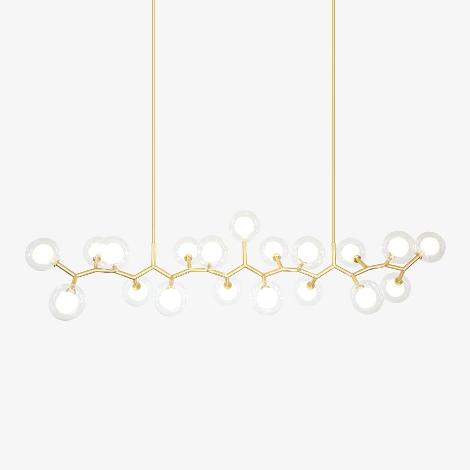 Molecular Glass Sphere Chandelier | Brass & Black Finish | 6, 7, or 16 Heads