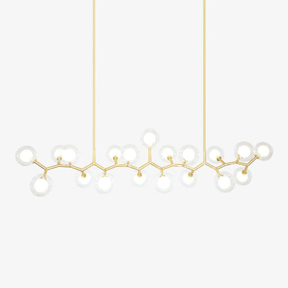 Molecular Glass Sphere Chandelier | Brass & Black Finish | 6, 7, or 16 Heads