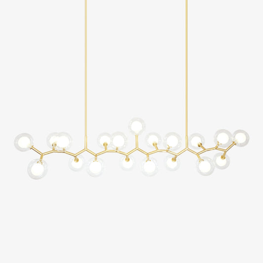 Molecular Glass Sphere Chandelier | Brass & Black Finish | 6, 7, or 16 Heads