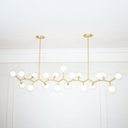 Molecular Glass Sphere Chandelier | Brass & Black Finish | 6, 7, or 16 Heads