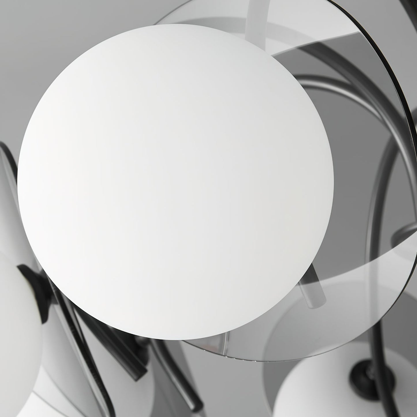 Molecular Glass Chandelier | Black Brass Frame | 4, 5, or 8 Heads