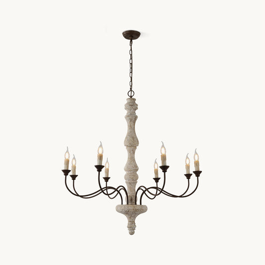 Molina Chandelier | Distressed Wood & Rusted Iron | 8-Light
