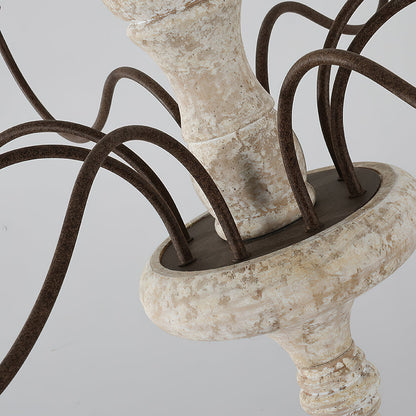 Molina Chandelier | Distressed Wood & Rusted Iron | 8-Light