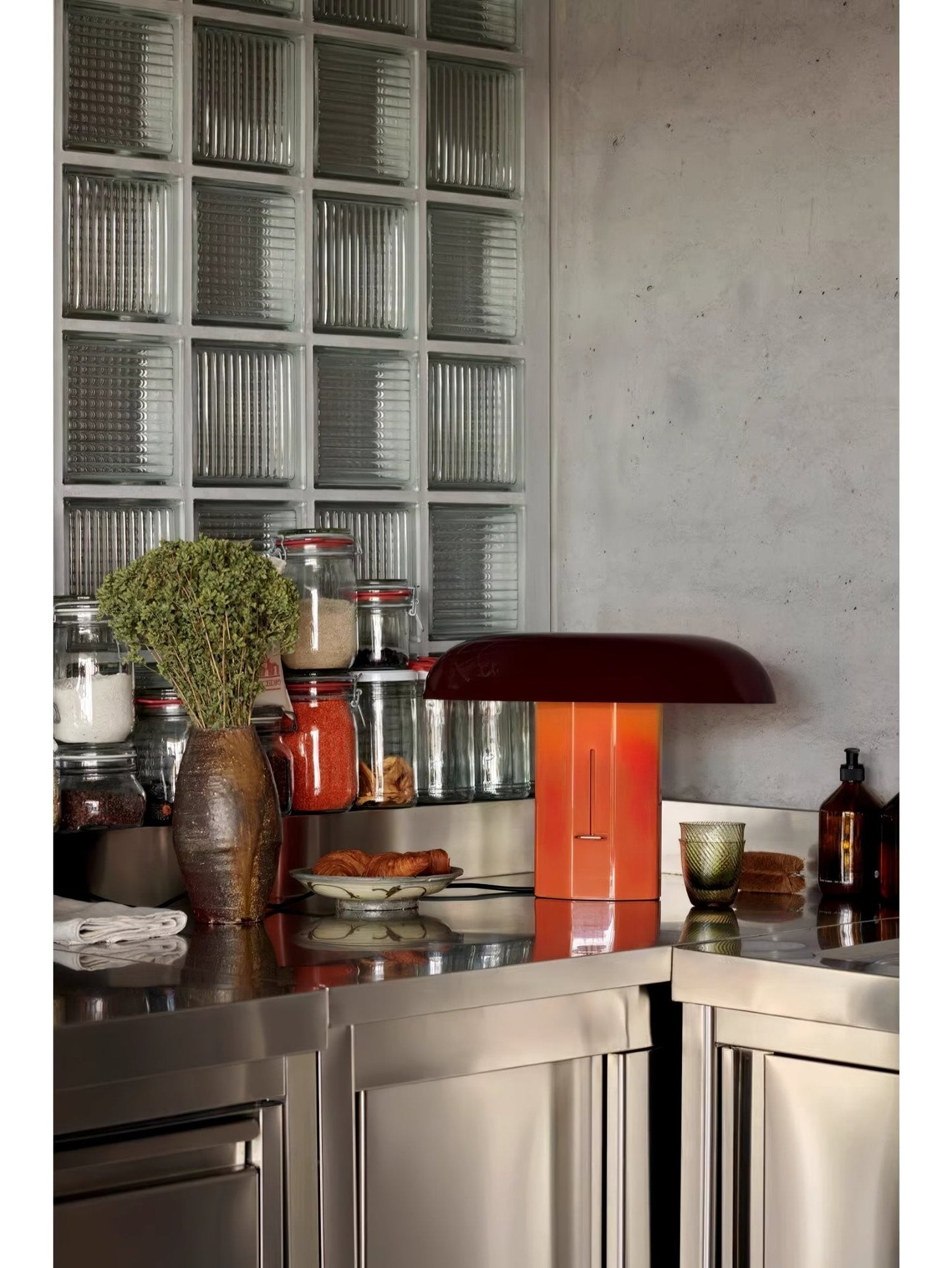 Molli Mushroom Table Lamp | Metal | Green, Orange