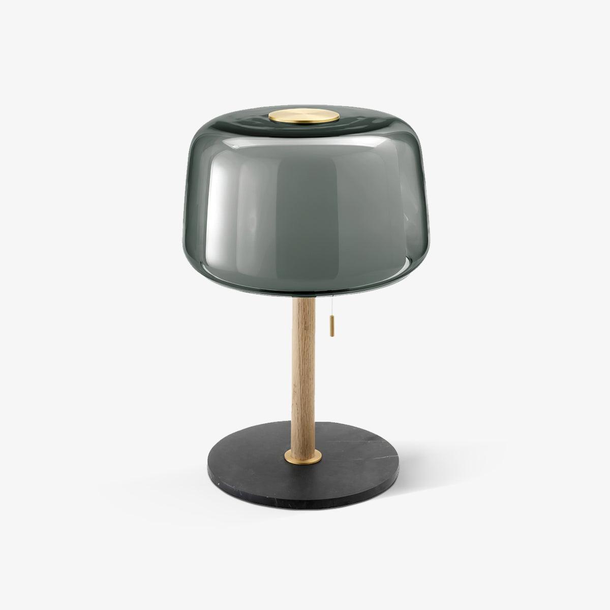 Mona Glass Table Lamp | Metal, Marble, Glass | Black, Wood Color, Gray