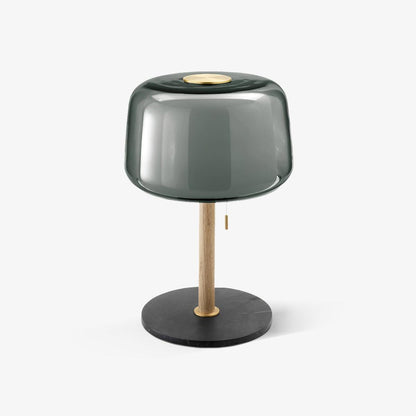 Mona Glass Table Lamp | Metal, Marble, Glass | Black, Wood Color, Gray