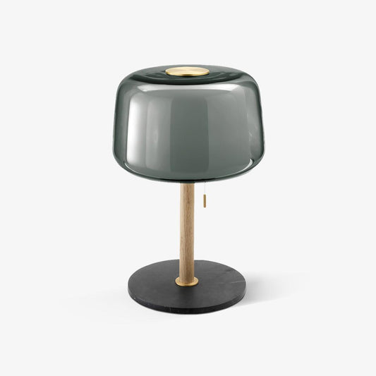 Mona Glass Table Lamp | Metal, Marble, Glass | Black, Wood Color, Gray