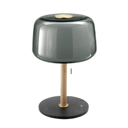 Mona Glass Table Lamp | Metal, Marble, Glass | Black, Wood Color, Gray