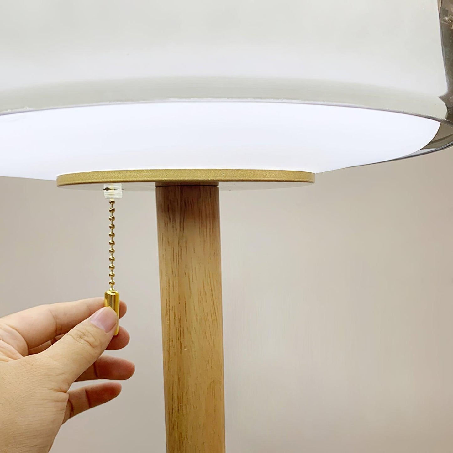 Mona Glass Table Lamp | Metal, Marble, Glass | Black, Wood Color, Gray
