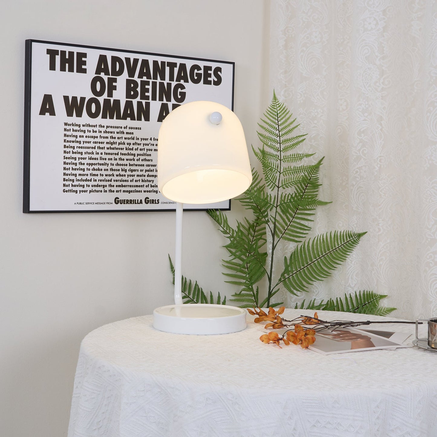 Penumbra Table Light | Handblown Glass & Metal | Black or White