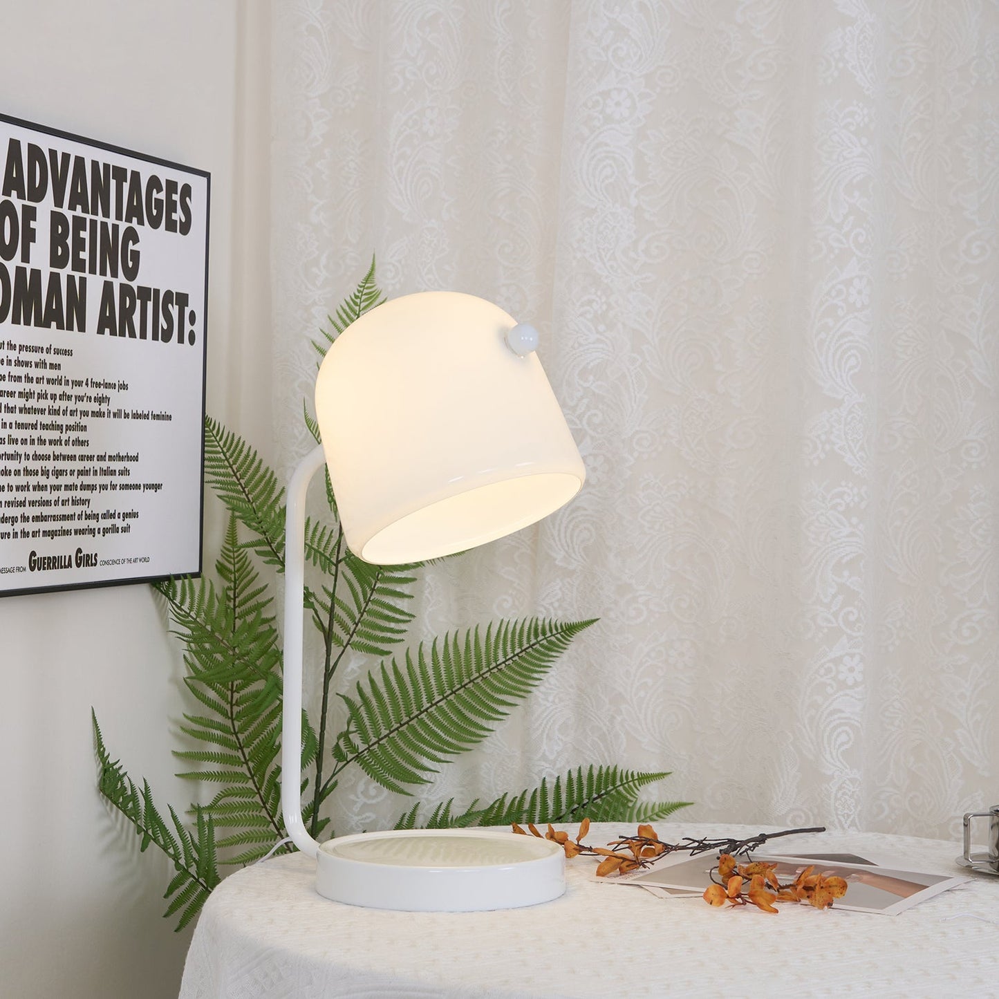 Penumbra Table Light | Handblown Glass & Metal | Black or White