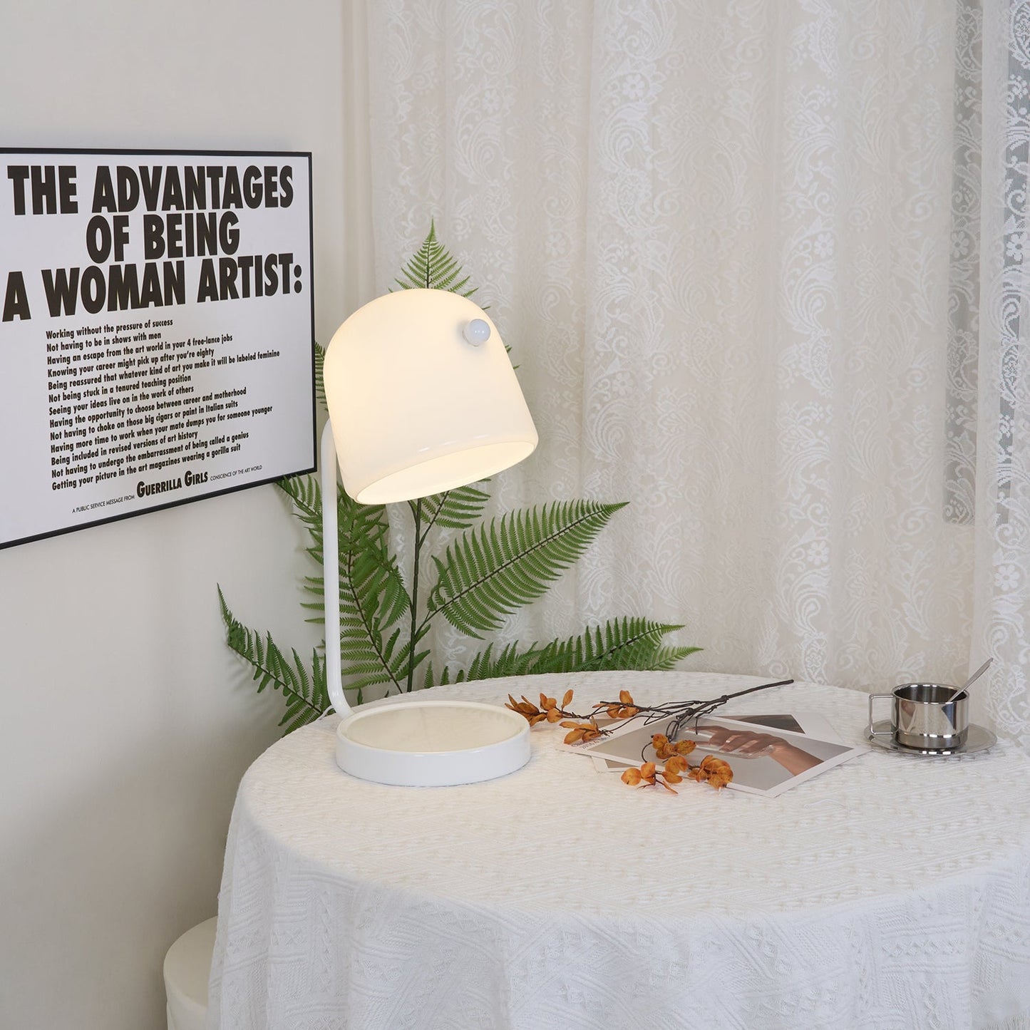 Penumbra Table Light | Handblown Glass & Metal | Black or White