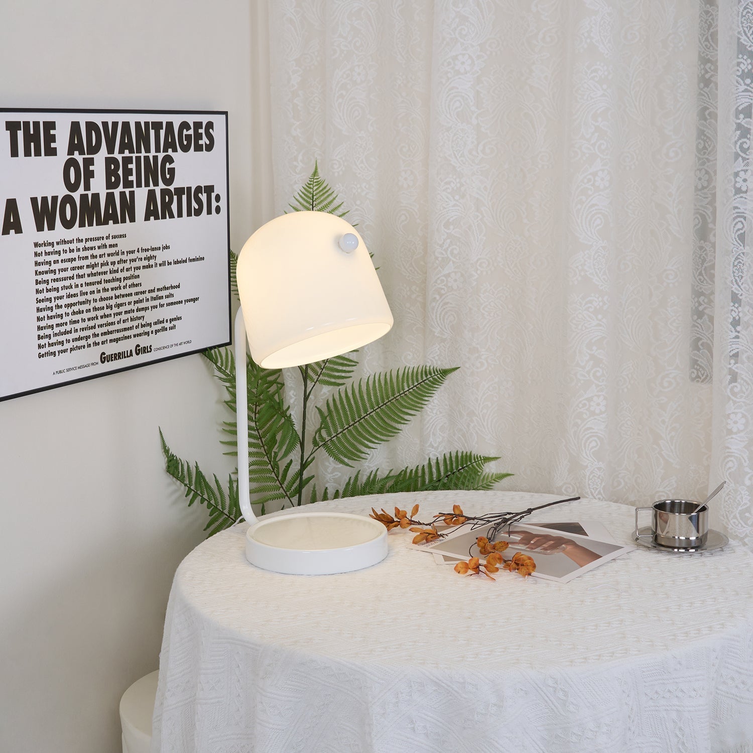 Penumbra Table Light | Handblown Glass & Metal | Black or White