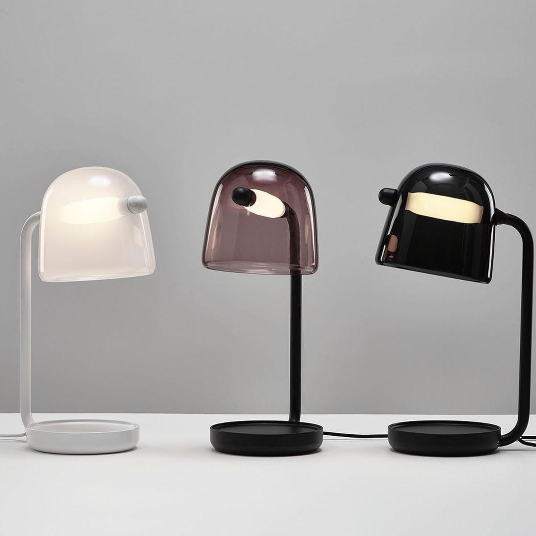 Penumbra Table Light | Handblown Glass & Metal | Black or White