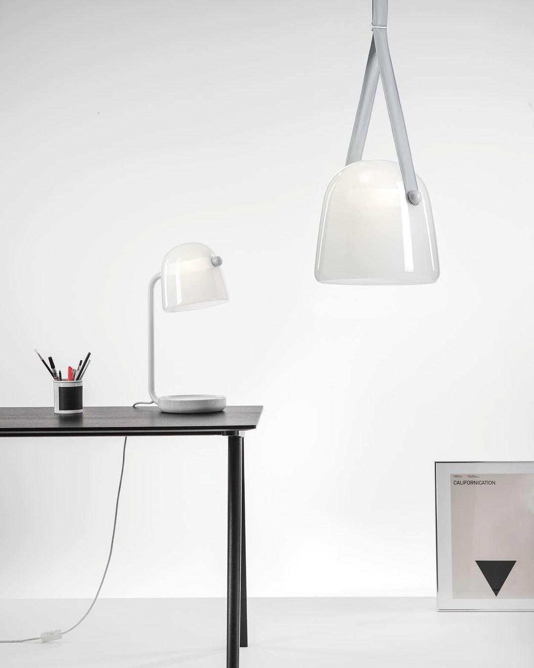 Penumbra Table Light | Handblown Glass & Metal | Black or White
