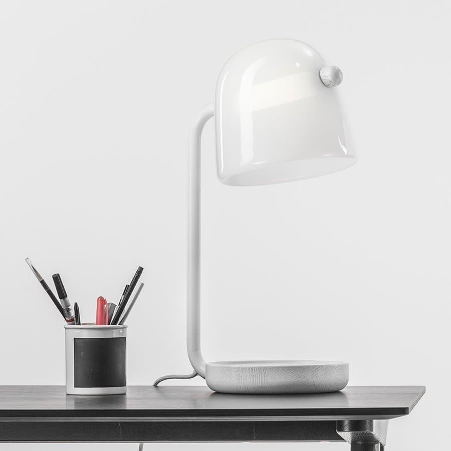 Penumbra Table Light | Handblown Glass & Metal | Black or White
