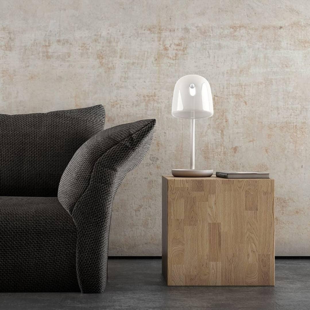 Penumbra Table Light | Handblown Glass & Metal | Black or White