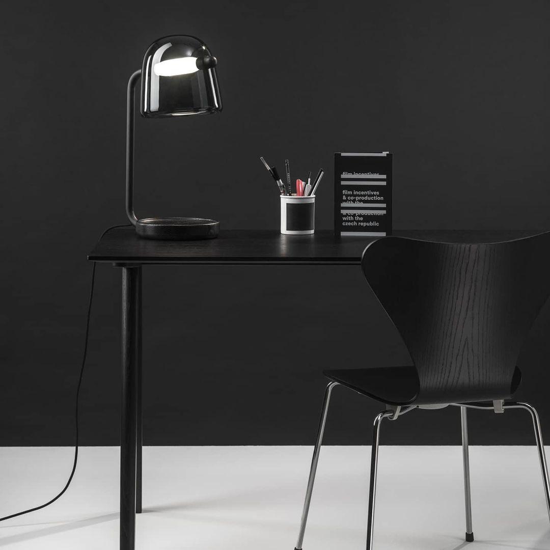 Penumbra Table Light | Handblown Glass & Metal | Black or White
