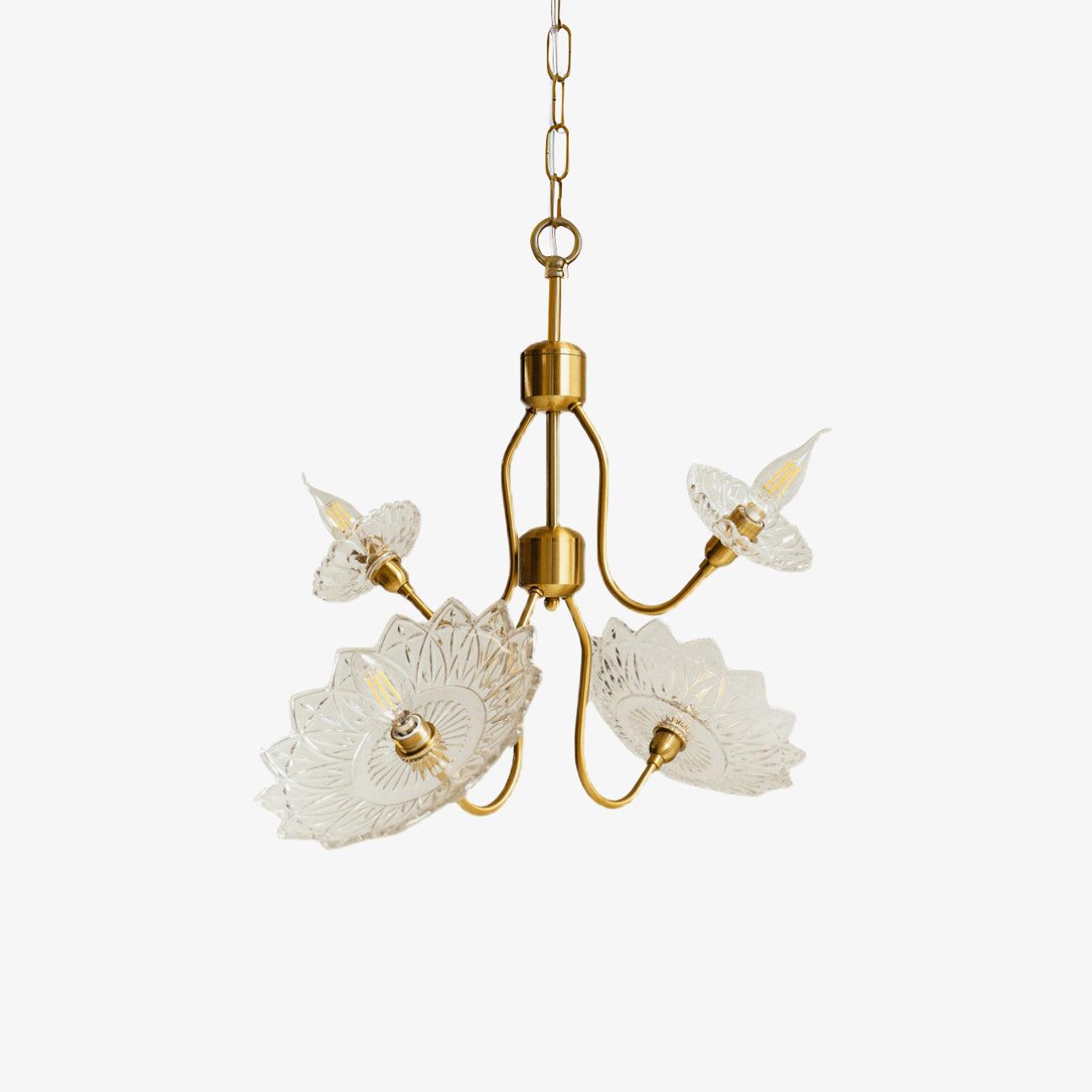 Monique Lhuillier Chandelier | Antique Copper & Glass | 4 or 6 Heads