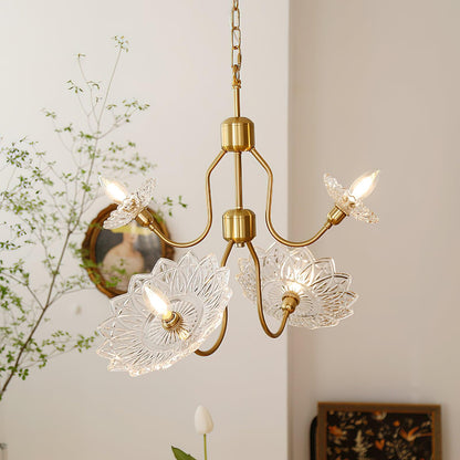 Monique Lhuillier Chandelier | Antique Copper & Glass | 4 or 6 Heads