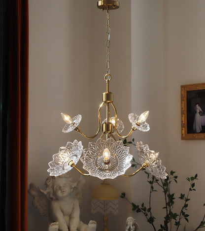 Monique Lhuillier Chandelier | Antique Copper & Glass | 4 or 6 Heads