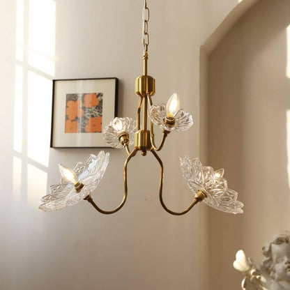 Monique Lhuillier Chandelier | Antique Copper & Glass | 4 or 6 Heads