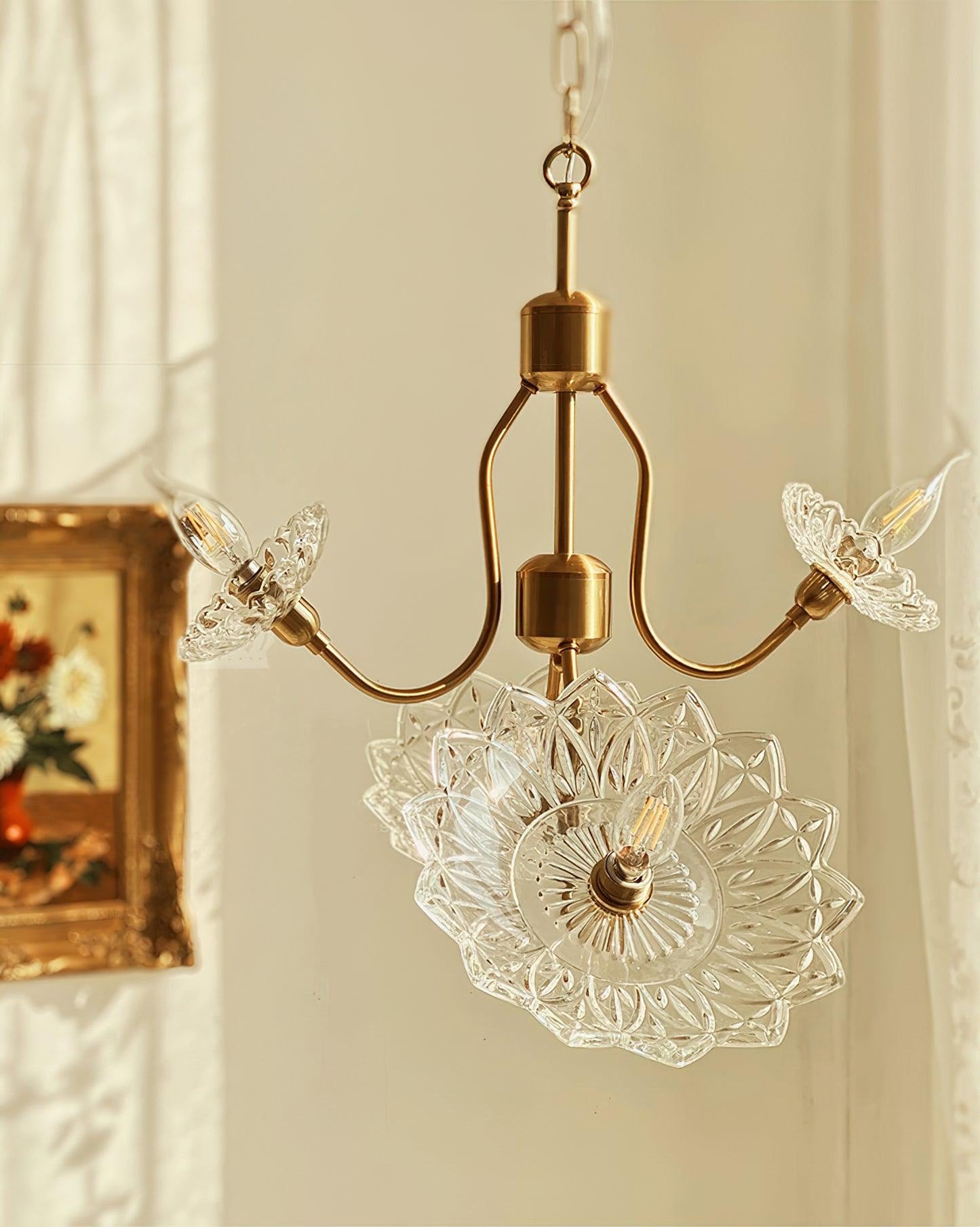Monique Lhuillier Chandelier | Antique Copper & Glass | 4 or 6 Heads