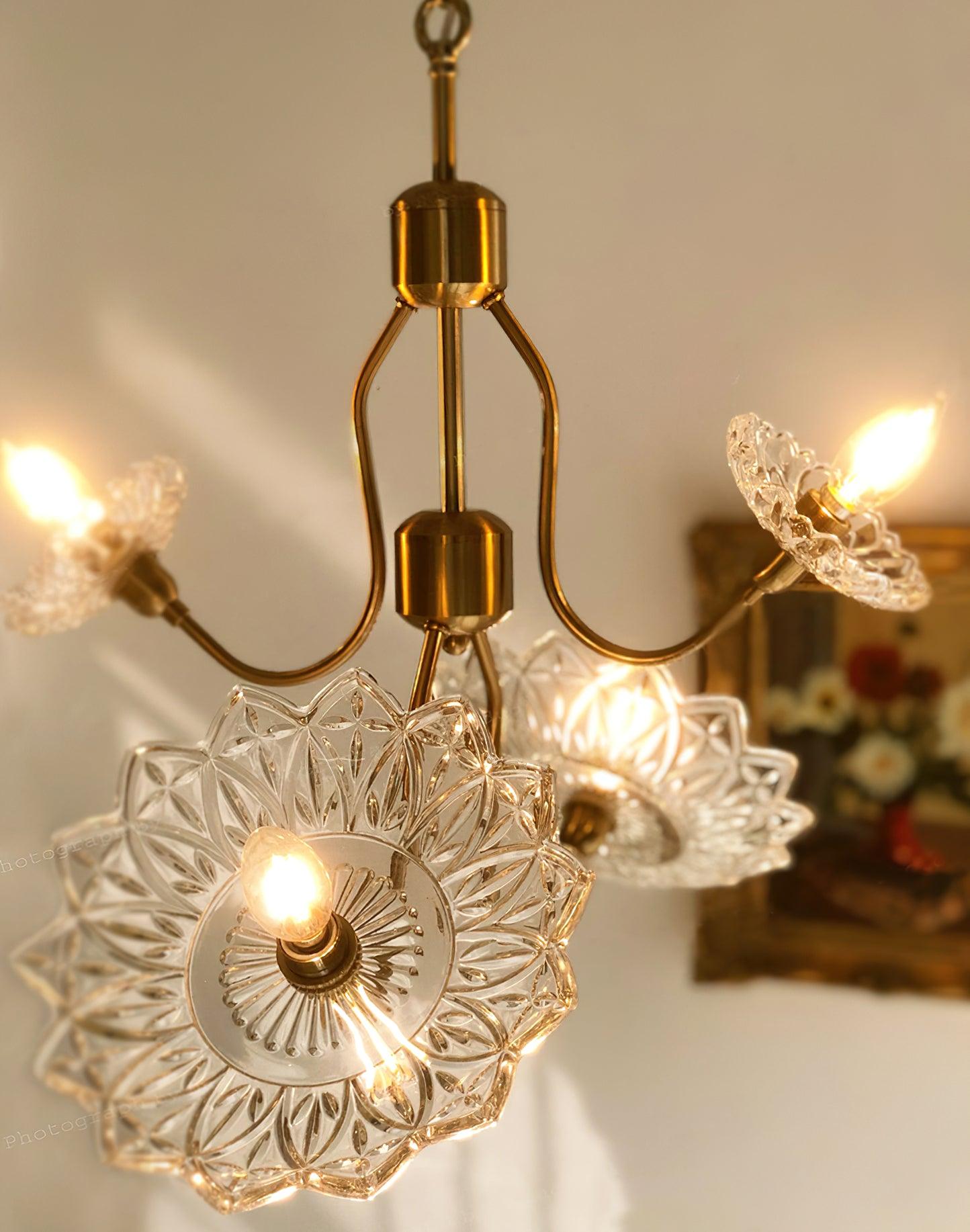 Monique Lhuillier Chandelier | Antique Copper & Glass | 4 or 6 Heads