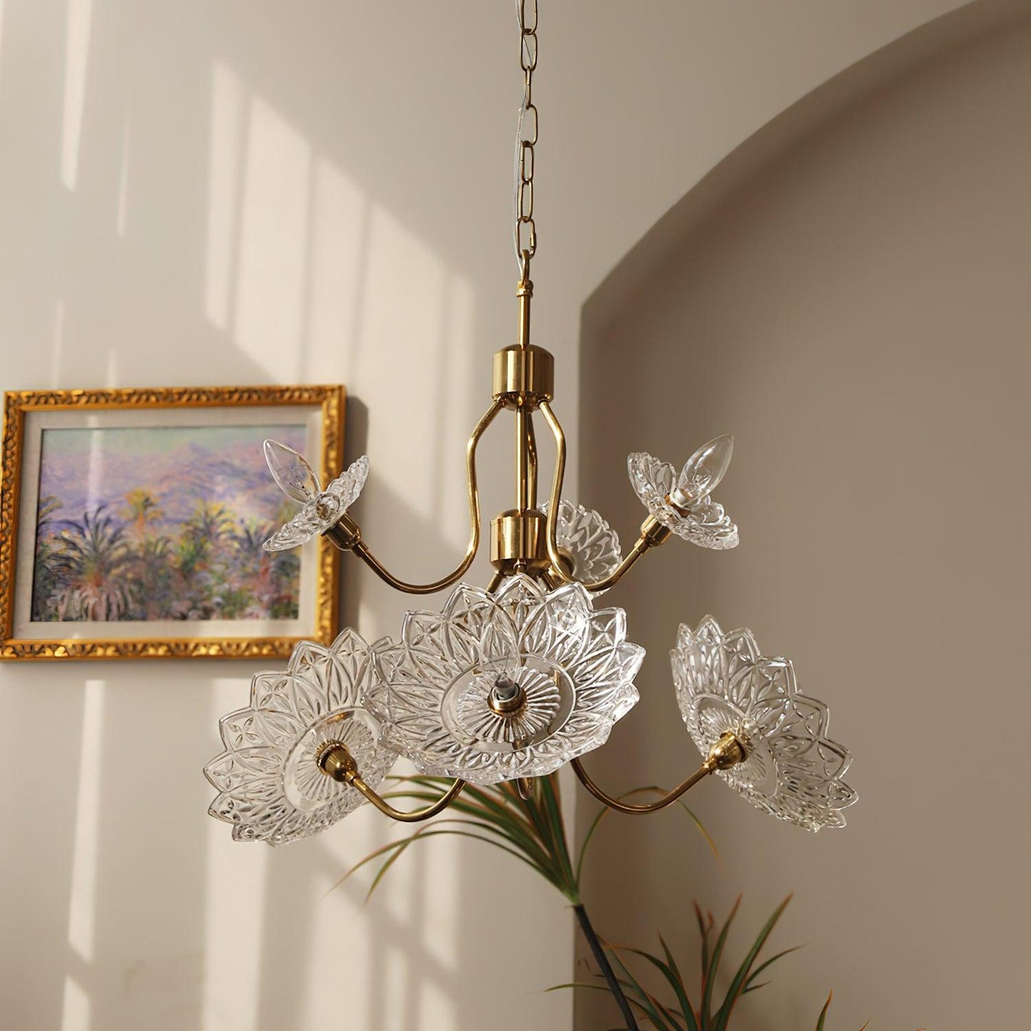 Monique Lhuillier Chandelier | Antique Copper & Glass | 4 or 6 Heads