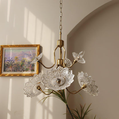 Monique Lhuillier Chandelier | Antique Copper & Glass | 4 or 6 Heads