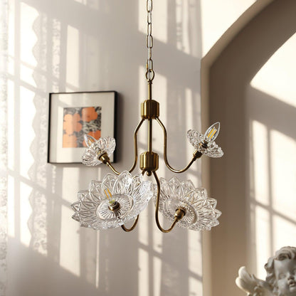 Monique Lhuillier Chandelier | Antique Copper & Glass | 4 or 6 Heads