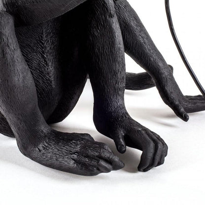 Monkey Table Lamp | Resin & Metal | Black or White