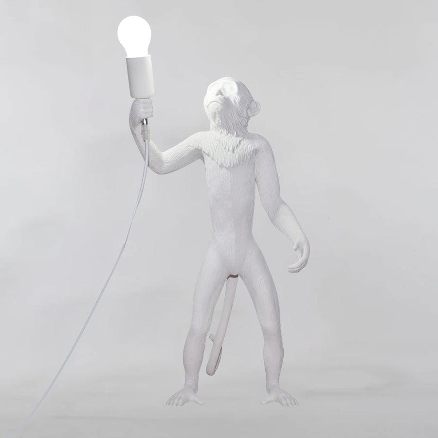 Monkey Table Lamp | Resin & Metal | Black or White