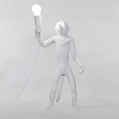 Monkey Table Lamp | Resin & Metal | Black or White