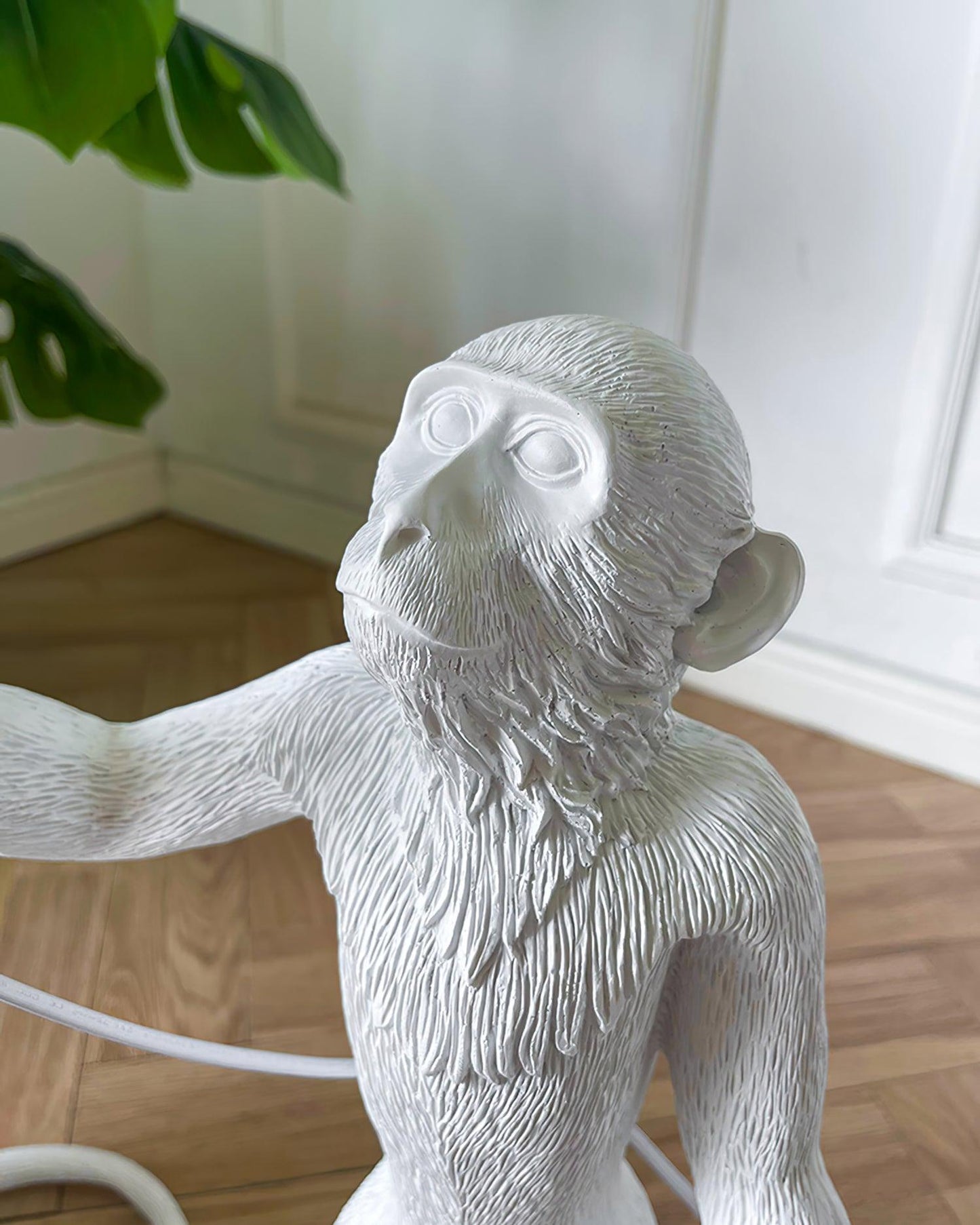 Monkey Table Lamp | Resin & Metal | Black or White