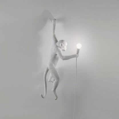 Monkey Wall Lamp | Resin & Metal | Black, Gold, White
