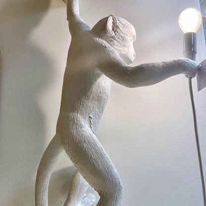Monkey Wall Lamp | Resin & Metal | Black, Gold, White