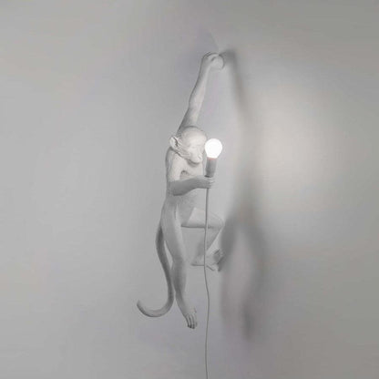 Monkey Wall Lamp | Resin & Metal | Black, Gold, White